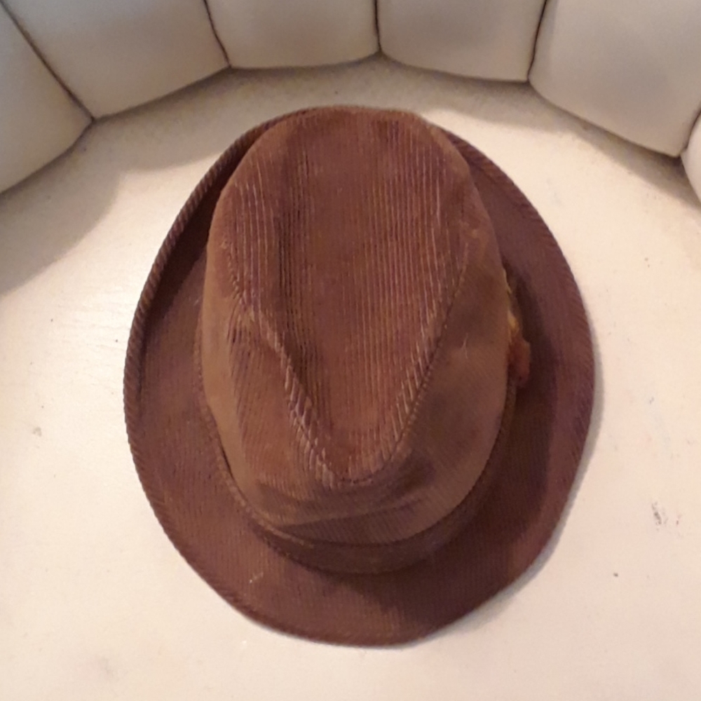 Men's Brown corduroy fedora